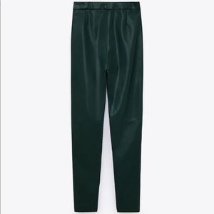 Zara - Sage Green Faux Leather Leggings